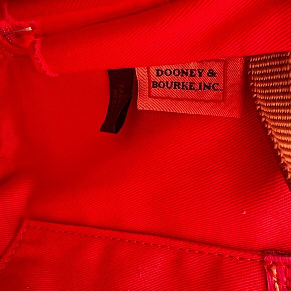 Dooney & Bourke Multicolor Logo Canvas Satchel With Pink Leather Trim & Dust Bag - Picture 8 of 16